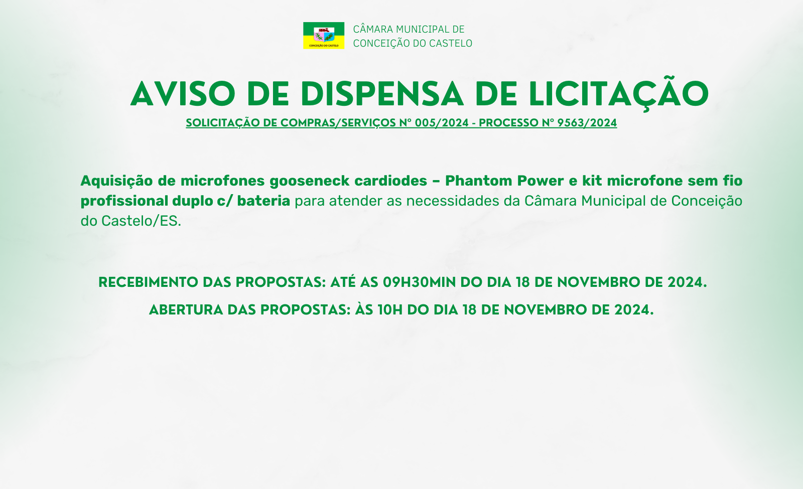 AVISO DE DISPENSA DE LICITAÇÃO Nº 009/2024